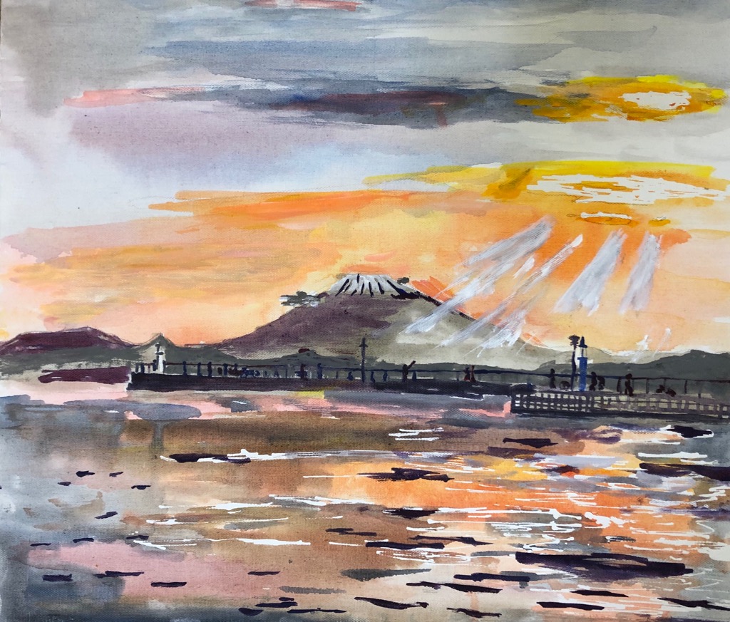 Sunset at Enoshima(Mt.Fuji)